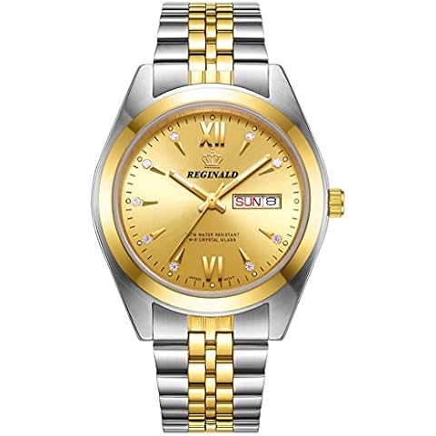 PASOY Fashion Men's Gold Watch Unisex Steel Ultra Thin Case Quartz Silver Roman Date Week Wristwatch 37mm oro reloj de pulsera Cover