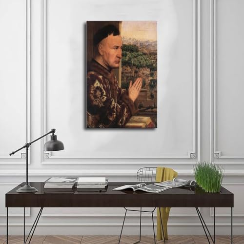 Impression sur toile The Virgin Jan Van Eyck tableau 50x75 cm - 3