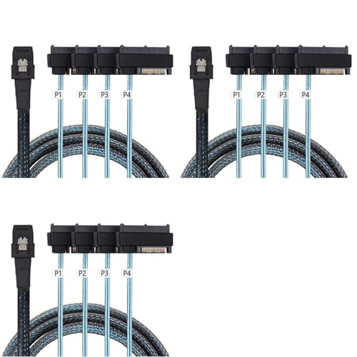Câble de données Mini SAS SFF-8087 vers 4 SFF-8482 de rechange pour serveur informatique 0,5M