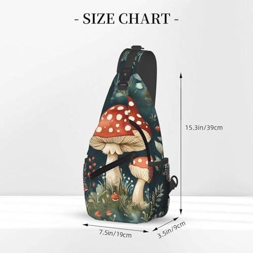 Morrales Sling Unisex con Estampado de Hongos miniatura 3