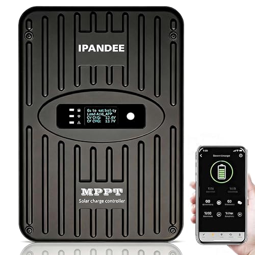 60A MPPT Solar Charge Controller 12V/24V Auto Max 150V PV Input 99.5% Efficiency Smart Cooling 6-Year Design Lifespan 60 Amp Solar Panel Regulator for Lithium/Lead-Acid Battery RV Marine Home Off-Grid