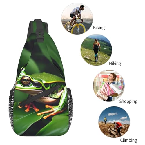 Mochila cruzada MyPiky animal rana hojas verde miniatura 6