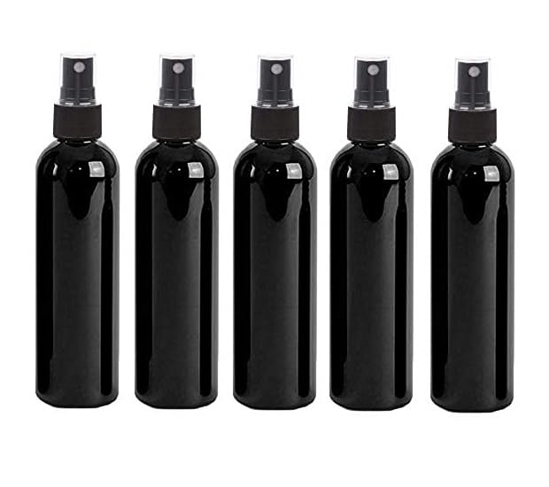 Uniqon Black Color Empty Refillable Reusable Container 100ml Spray Bottle for Pocket Hand Sanitizer, Hand Bag, Home, Travel Purposes, Beauty and Multiple Purpose Set of 5 (Black)