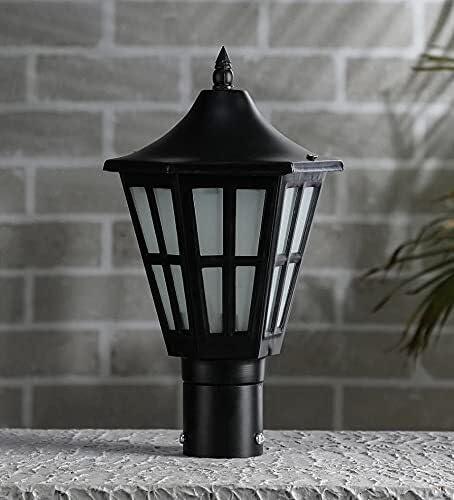 New (PACK OF 2) Hurricane Outdoor Gate/Pillar/Garden Light, Black, Small Ceiling Lights Lamp Shade (Aluminium, Gold)-image-31