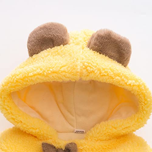 Toddler Girls Thick 𝗦𝗵erpa Hooded Jacket Fleece Windproof Button 𝗧𝗲ddy Outerwear Cute Coat with Pocket3