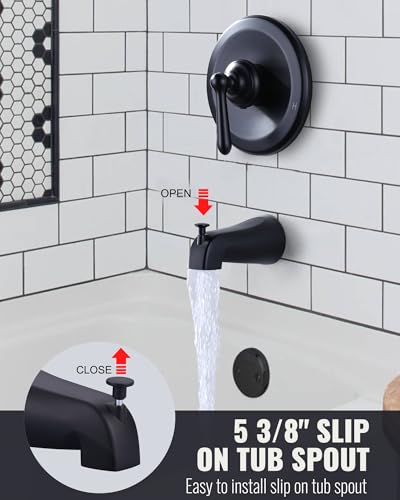 Ensemble de robinet de douche noir mat contre le calcaire ARCORA - 6