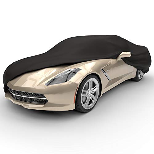 Image of Budge Indoor Stretch Corvette Car Cover, Luxury Indoor Protection, Car Cover fits 1952 to 1967 Chevrolet Corvettes, Black