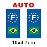  Adhesivo para placa de matrícula, diseño de bandera de Brasil