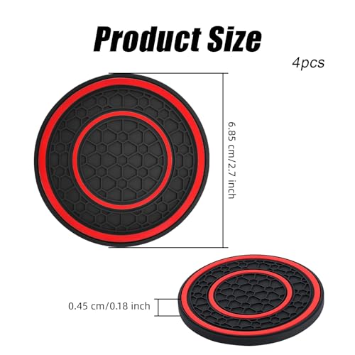 Reposa vasos para coche 2.7 pulg 2 pack negro y rojo miniatura 2