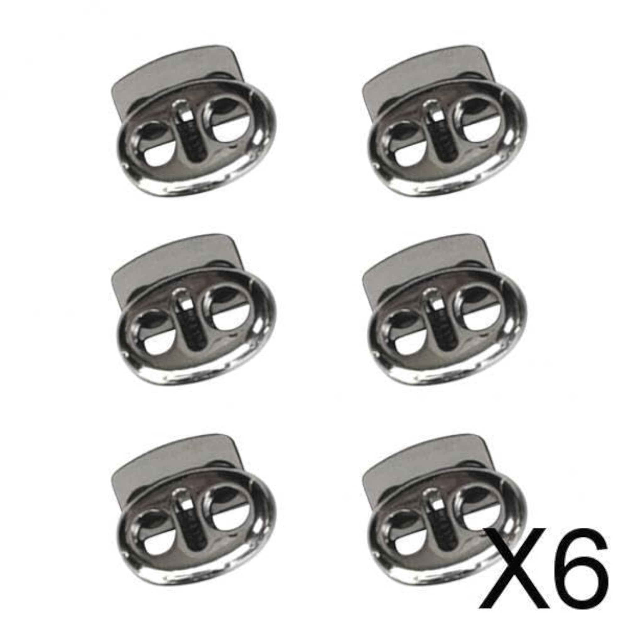 6x6 Pieces Metal Oval Bean String Cord Locks