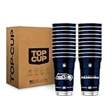 Top Cup NFL Seattle Seahawks 20 oz Reusable Aluminum Cups 20 Count | Officially Licensed, Durable, Reusable & Recyclable, Made in USA