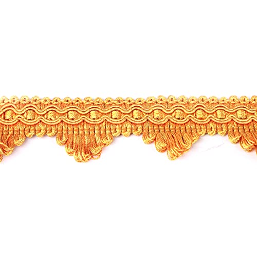 Hedonghexi Lace Gimp Braid Trim, 0.9 Inch / 6 Yards Fabric Trim，Gold Fabric Trim，Upholstery Trim For Sewing Polyester Hand Diy Crafts Costume Home Decorative #TOP11