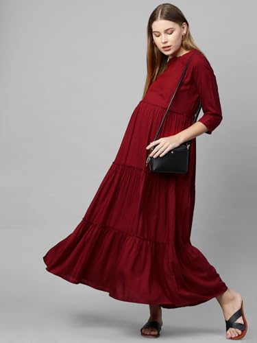 Image of MomToBe Women's Fit And Flare Knee Length Dress