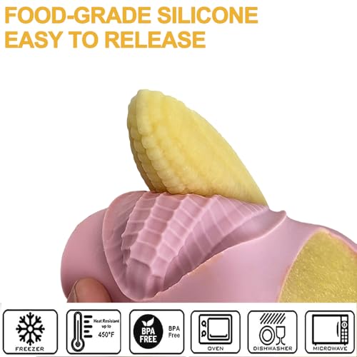 Corn Stick Bread Pan, 2PCS Silicone Corn Bread Molds Cornbread Pan for Baking Cast Iron Cornbread Stick Pan, Cron Molds for Jello Pudding Candle Dessers Making - Thumbnail 7
