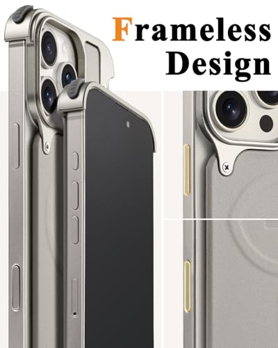 Coque iPhone 16 Pro Max MagSafe OATSBASF en aluminium titane naturel