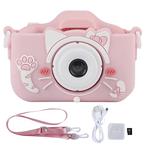 Kids Camera, 40mp Toddler Camera Kids Digital Camera Video Camcorder Cartoon Cat Photograph Camera with 32g Memory Card for Girl Boy(Pink)