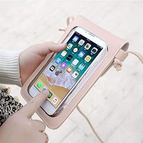 NiCoLa Women Cross body Phone Bag Touchable PU Leather Bag with Card Slots and Compartments Small Phone Handbag for Women with Long Strap for Traveling, Working or Dating, Daily Life Use (Pink)