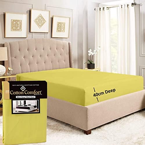 Cotton Comfort Bedding Danny Textiles 400 Thread Count 100% Egyptian Cotton Extra Deep Fitted Sheets 40CM Deep Bed Sheets Full Deep Single Double King Super King (Single, Navy. Blue)