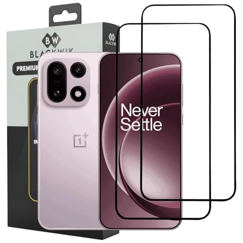 Image of Blackwik Tempered Glass Screen Protector for OnePlus 15 5G with Edge-To-Edge Protector Coverage | Easy Installation Kit (Black) (Pack Of 2)