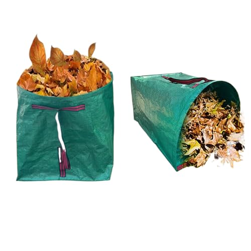2 bolsas de basura de jardín de 270 l, portátil, resistente e impermeable, para cortes, escombros, jardinería, fiestas, lavandería, camping, barbacoas, parques