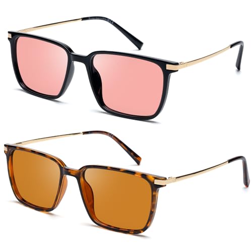 Image of Fluorescent-41 Pink Tinted Blue Light Blocking Glasses for Migraine, Light Sensitivity, Photophobia JF5002