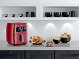 CASO AF 600 XL Red - große Heißluftfritteuse mit 6L Korbvolumen, 12 Automatik-Programme, Sensor-Touch Bedienung, Timer von 1-60 Minuten, herausnehmbarem Frittierkorb (spülmaschinengeeignet) Farbe: Rot