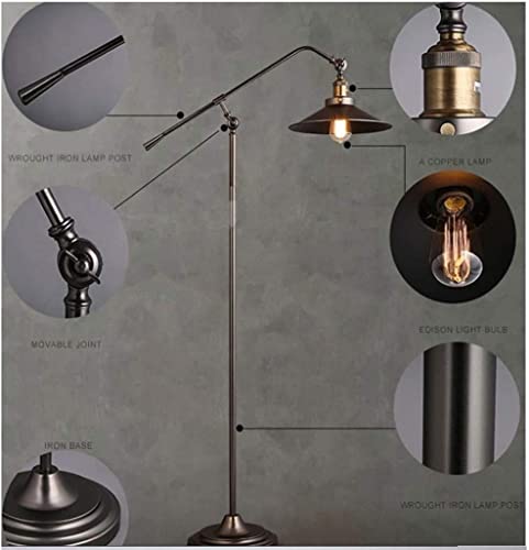 Lámpara industrial de hierro forjado para sala de estar con diseño tipo boom 4
