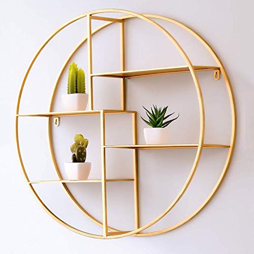 Support mural rond en fer forgé or haut de gamme 60cm - 3