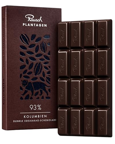 Rausch Kolumbien 93% Schokolade Tafel 125g hochwertige Tafelschokolade mit feinem Aroma Edelkakao Schokoladentafel aus nachhaltigem Anbau