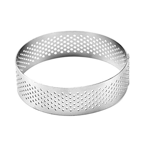 Image of KMW Cake Ring Round with Perforations - 7cm x 3.5cm | 18 /8 Stainless Steel (2-Piece Set) | Ideal for Perfectly Shaped Cakes, Tarts, and Desserts