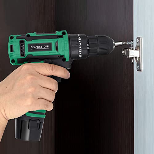 34 Stück Akkuschrauber Set - 12V Akku Bohrschrauber mit 2 Akkus 2000mAh, Akku Bohrmaschine 35Nm Drehmoment, 25+1 Drehmomentstufen, 2-Gang, LED-Licht, Drills Set für Haus Elektriker und Garten DIY – Bild 7