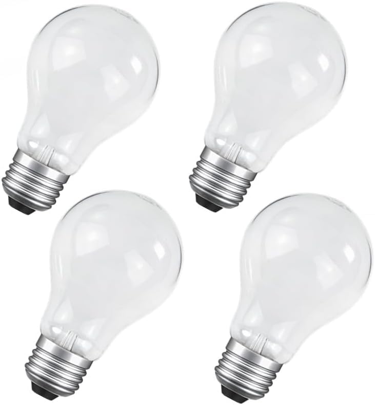IWOPAN 100 Watt Incandescent Light Bulbs Dimmable 2700K Soft White dimmable A19 60+ Shatter-Resistant and Durable 4 Pack