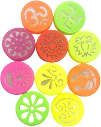 ROTZ 6 Plastic Om Swastik Flower Design Colourful Rangoli Making ...