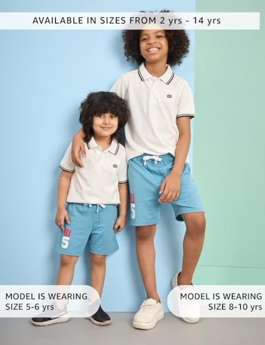 Image of Amazon Brand - Symbol Boys Cotton Rich Stretchable Knit Terry Shorts | Age 2-14 Years