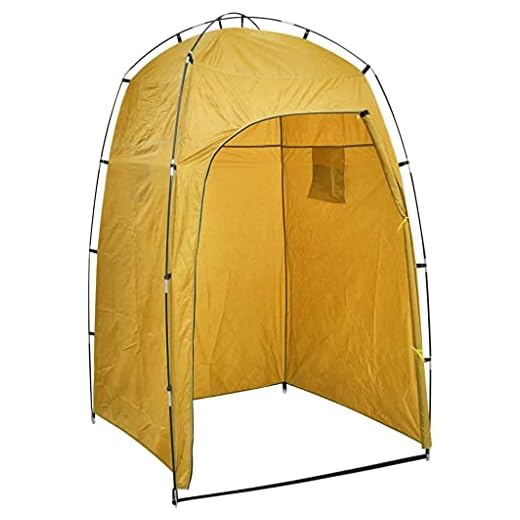 vidaXL Cabina de Ducha/WC/Vestidor para Camping Tienda Campaña Indoro Parque Playa Campamento Exterior Plegable Duradera Estable Amarillo