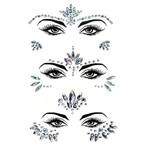 luoshaPUCY Face Gems Glitter, 3 Pcs Face Glitter Festival Face Stickers