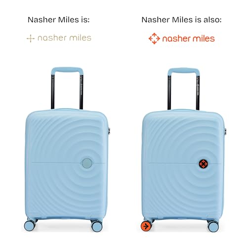 Image of Nasher Miles Polypropylene Spinner Seattle Hard-Sided Cabin Luggage 20 inch | 55cm | 8 Wheels Small Trolley Bag for Travel | Suitcase (Light Blue)