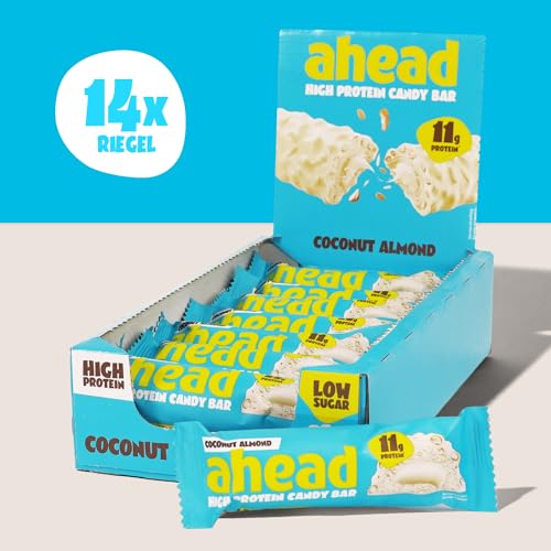 ahead Protein Riegel | Coconut Almond | 14x 45g Extra softer Protein Riegel mit cremigem Kern | Low Carb Eiweißriegel ohne Zuckerzusatz & ohne Palmöl 3