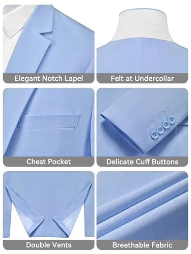 Image of MAGE MALE Men's One Button Suit Jacket Elegant Solid Color Blazers Slim Fit Lightweight Sport Coats Blazer