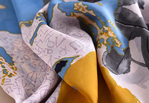 Image of ZDMHSH Fashion Scarves Scarf 100% Silk Feeling Scarf Silk Like Scarves Long Lightweight Sunscreen Shawls for Women