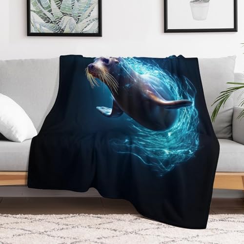 Couverture phoque imprimée pour vos soirées canapé cocooning - 3