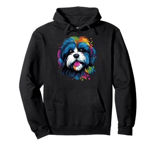 Havanese Mom or Dad Cute Happy Colorful Dog Lover Negro Sudadera con Capucha