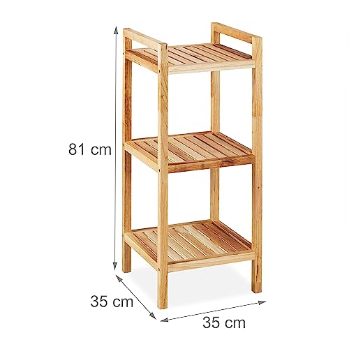 Relaxdays Scaffale da Bagno in Legno, HLP: 81 x 35...