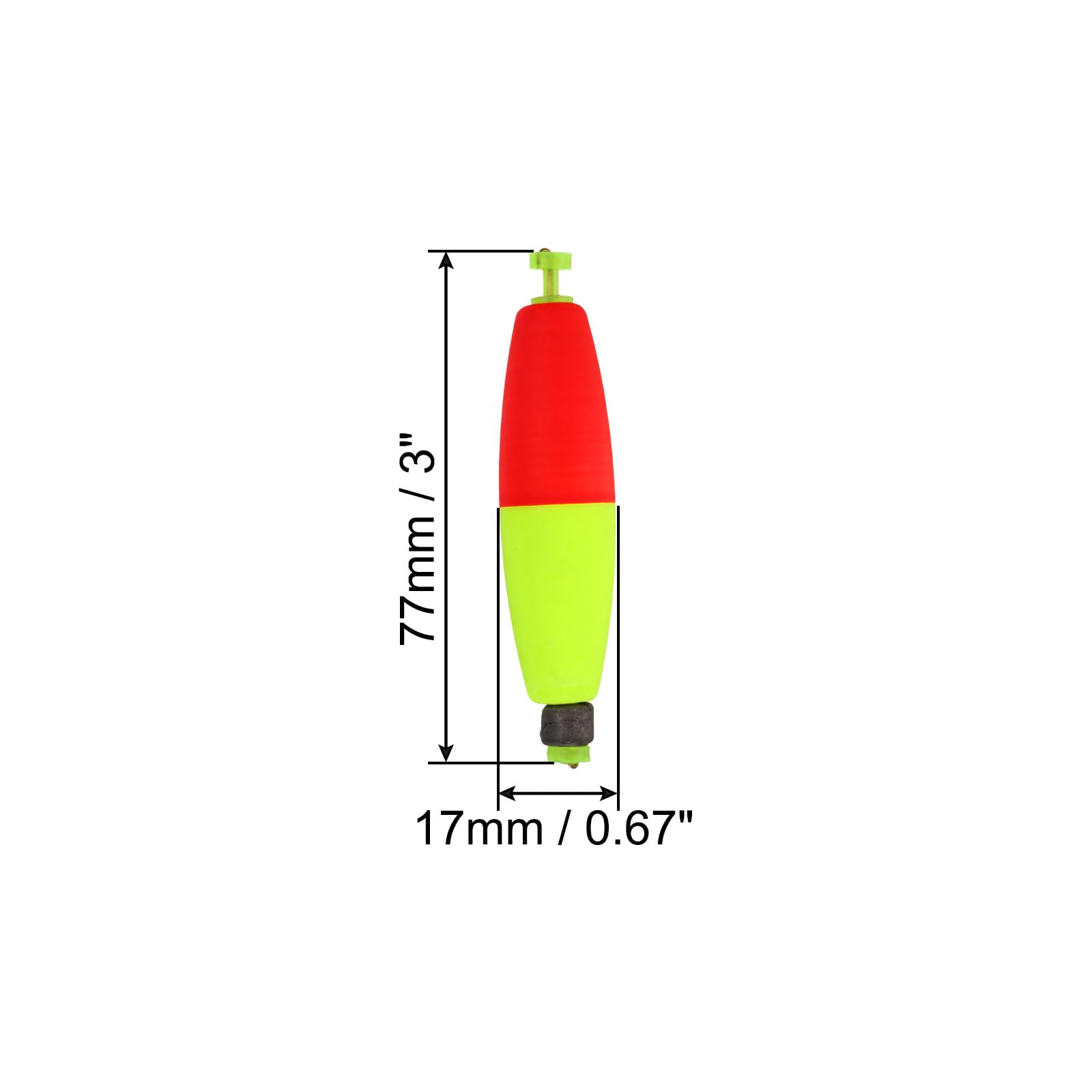 PATIKIL Fishing Bobbers Floats, 5Pcs 77x17mm EVA Spring Foam Floats Weighted Bobbers Buoy for Crappie Bass Trout Red Yellow - Image 2