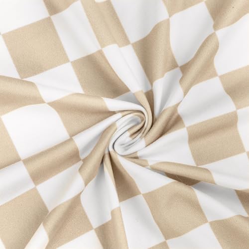 Image of TANOFAR 4-Pack Newborn Swaddle Blanket for Baby Girls & Boys, Ultra Soft Receiving Blankets with Matching Headband and Beanie Set Baby Nursery Swaddle Wrap, Light Brown Checkerboard