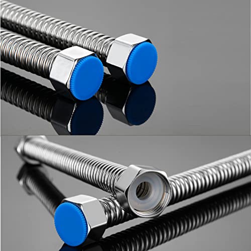 Qrity 2 Pieces G1/2" x G1/2" Stainless Steel Corrugated Pipes, 30CM Flexible Pipe Connector, Bendable and Holds Its Shape - Image 2
