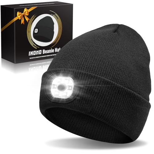 INOMO Gifts for Men Women, Stocking Stuffers for Adults Men Unisex Beanie with Light, Christmas Stocking Stuffers Gifts for Teen Boys, Mens Gift for Mens Who Have Everything