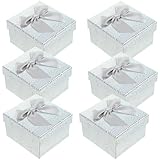 Angoily Cajas de Obsequio Cuadradas Plegables 9x8.5x5.5 Cm con Tapa y Cinta, Juego de 6 Cajas para Embalaje y Regalos Pequeñas, Ideales para Cumpleaños y Manualidades