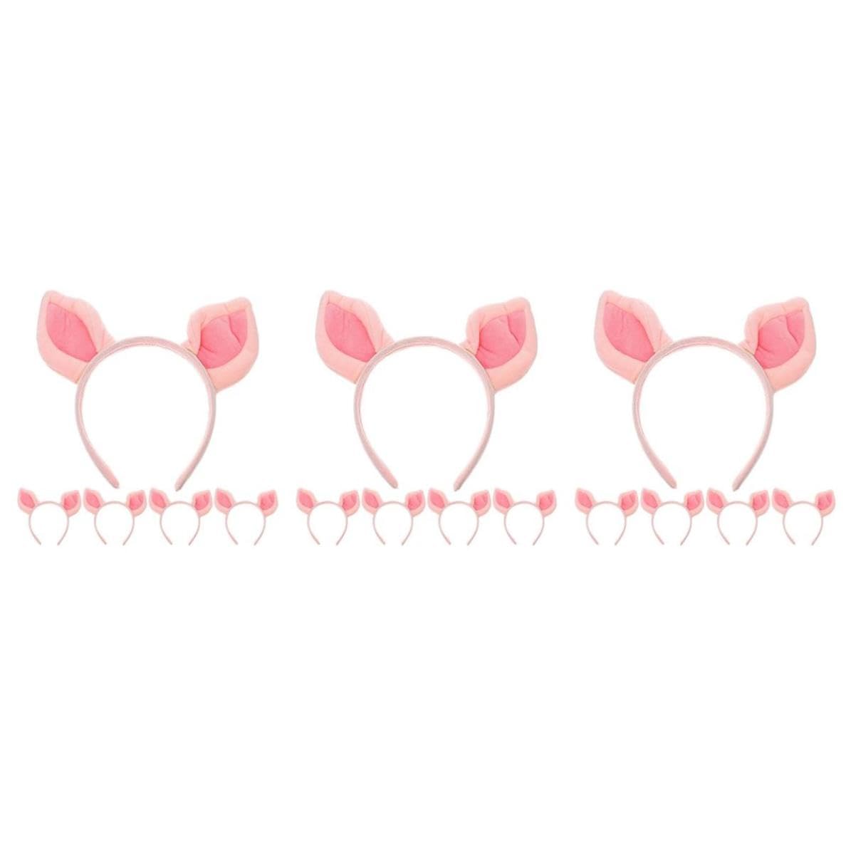 Sewroro 15 Piezas Diadema Orejas de Cerdo Rosa de Tela para Cosplay y Disfraces de Halloween Diseño Adorable y Ajuste Cómodo