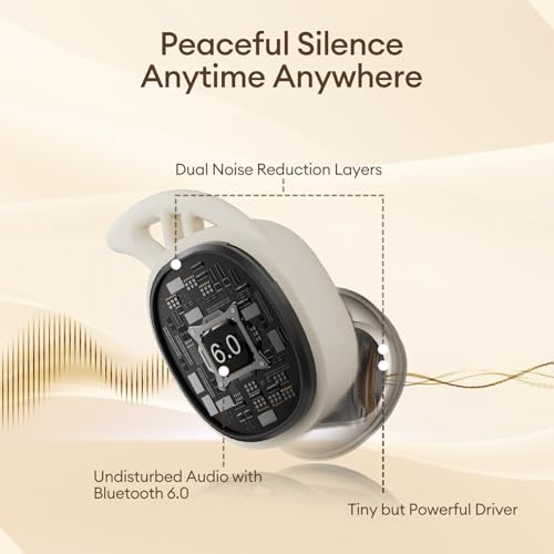 Image of PAXA Invisible Sleep Earbuds for Side Sleepers, Small Earbuds | Bluetooth 6.0 Sleep Headphones with Soft Silicone Tips, Mini Earbuds for Sleeping, Snoring Noise Isolation, S13 Beige